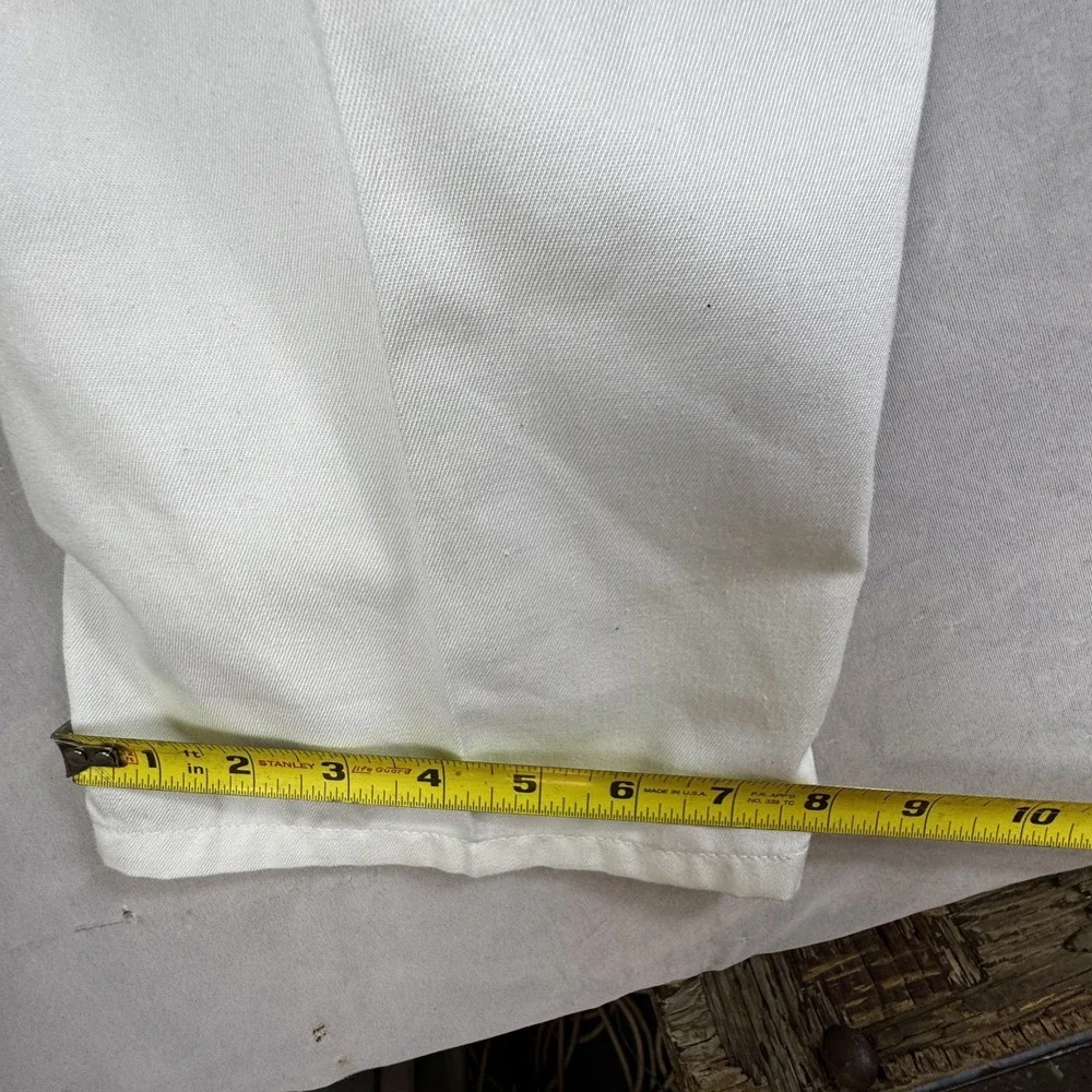Dickies Track Pants Men 34W White Regular Fit Flat Front Elastic Waisted Pull On